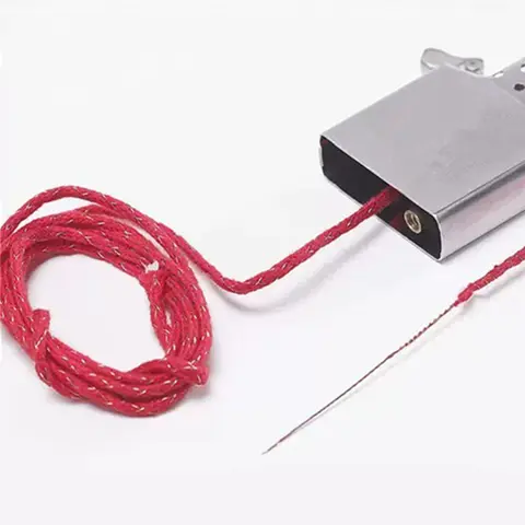 100cm Purple Copper Wired Cotton Core Wicks With Needle For Zippo Zorro Petrol Lighter Inner Spare Replace Part Repair Accessory