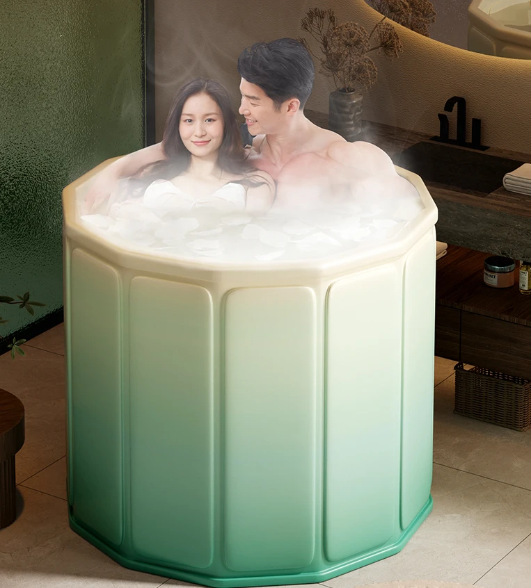 

Folding double bath winter home two-person bath full-body couple bath tub.