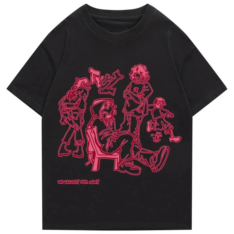 Summer Best-selling Vintage Men's Street Hip-hop Style Printed Men's and Women's T-shirts. Casual and Fashionable T-shirts.