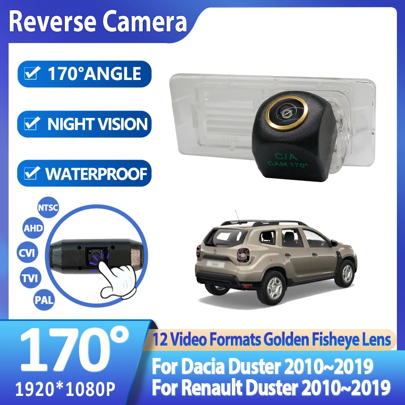 AHD 1920 1080 Fisheye Rear View Camera For Dacia Duster 2010~2019 For Renault Duster 2010~2019 Car Reverse Parking Accessories