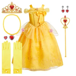 Girls Belle Dress Children Christmas Elegant Princess Costume Baby Summer Halloween Disguise Cosplay Party Fantasy 3-10 Years