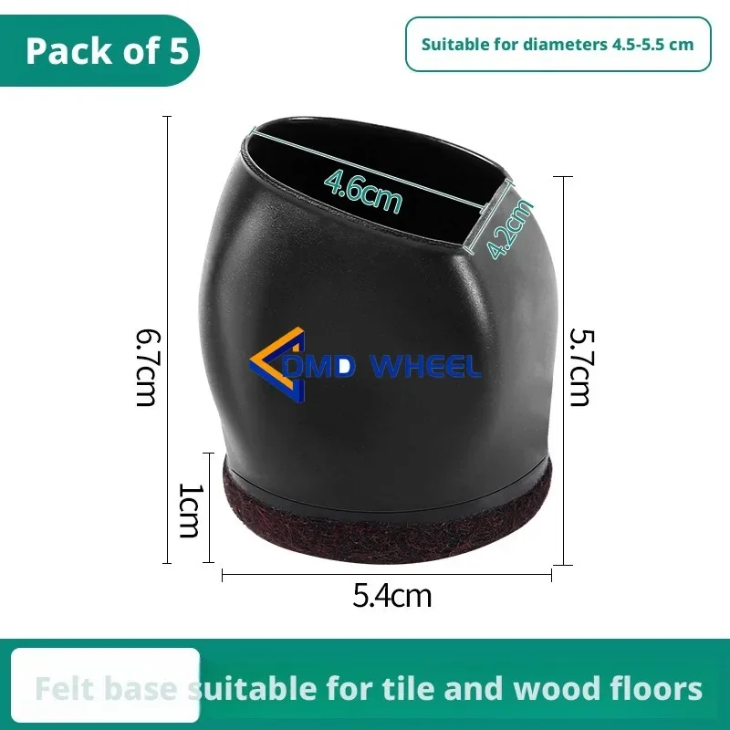 5 Pcs Pulley Chair Foot Cover, Computer Roller Holder/Office Universal Wheel Protective Cover Non-slip Mat