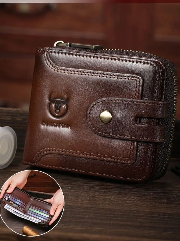 

Genuine Leather Money Clips High Quality Cow Leather Men Wallets Hasp Mini Purses vintage Men Wallet Card Holder