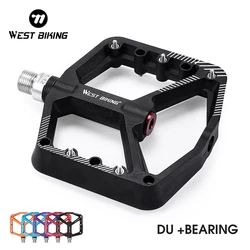 WEST BIKING Nylon Bicycle Pedals Ultralight Seal Bearings Cycling Road MTB Anti-slip Pedals Wide Flat Bike Pedals Accessories