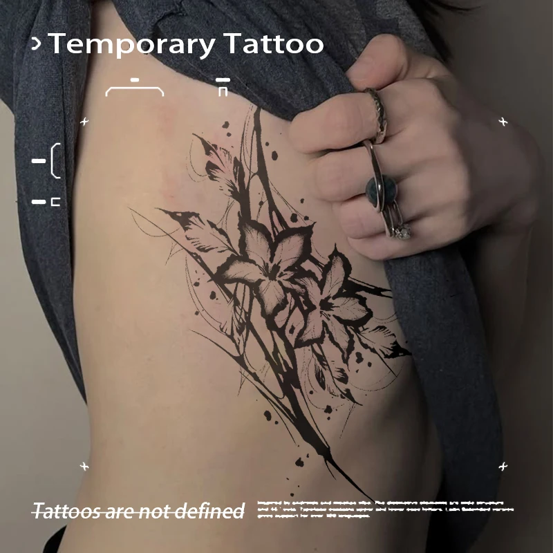 

Rose Blossom Herbal Juice Tattoo Sticker Sexy Spicy Girl Temporary Tattoos Waterproof Fake Tattoo Halloween Party Gift Y2K