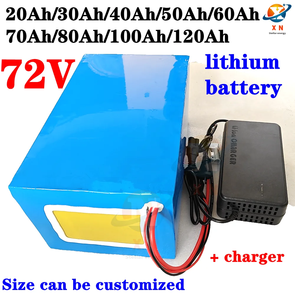 60Ah 72v 50Ah lithium ion 80Ah 72V 40Ah 100Ah li ion BMS for 5000W scooter ebike Motorcycle Forklift Crane truck +charger