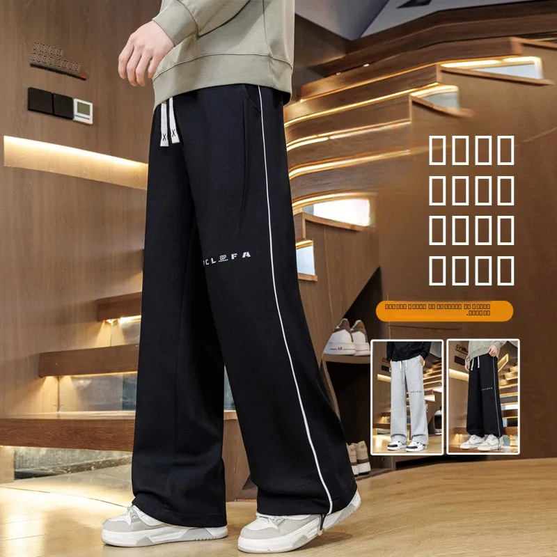 

Мужские спортивные брюки-джоггеры свободного кроя для молодежи, новые, прямые штанины