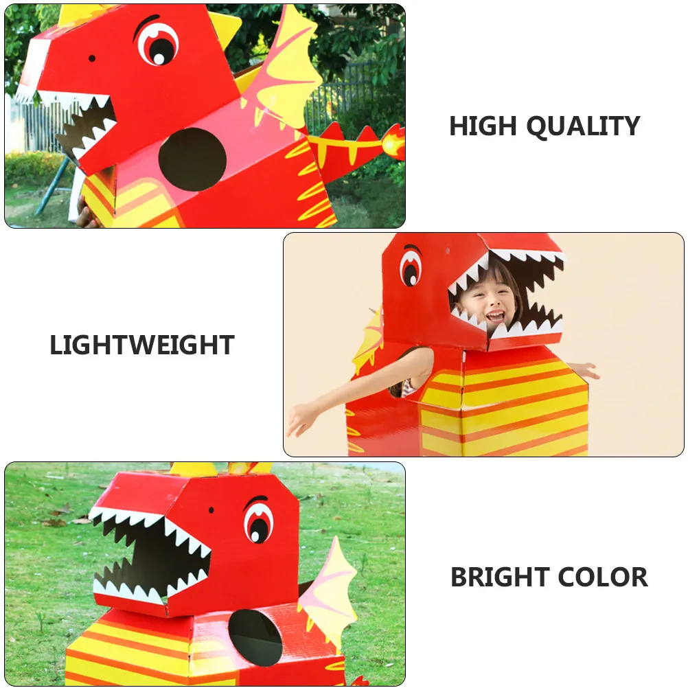 

1Pcs Dinosaur Wearable Carton Kids Thickened Paper Role-Playing Costume for Party Birthday Gift Educational Assembly Play