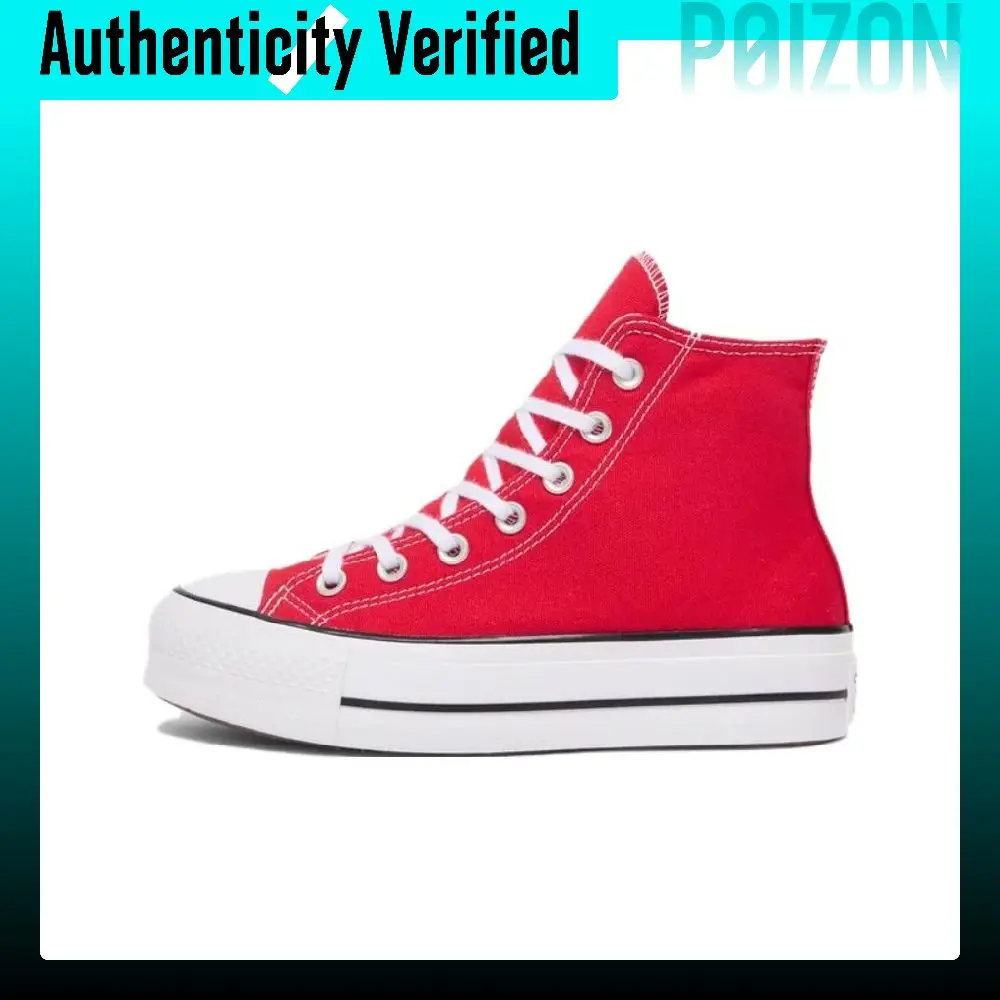 Converse All Star Lift Slip Resistant Abrasion Resistant High top Skateboard Shoes Women's Red A09220C
