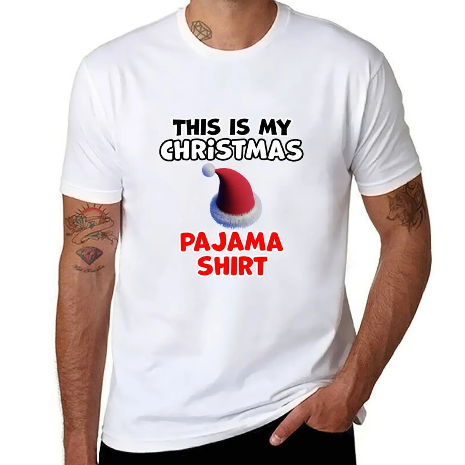 

Christmas Pajama Shirt T-Shirt cotton t shirt man t shirts for man graphic funny T-Shirt