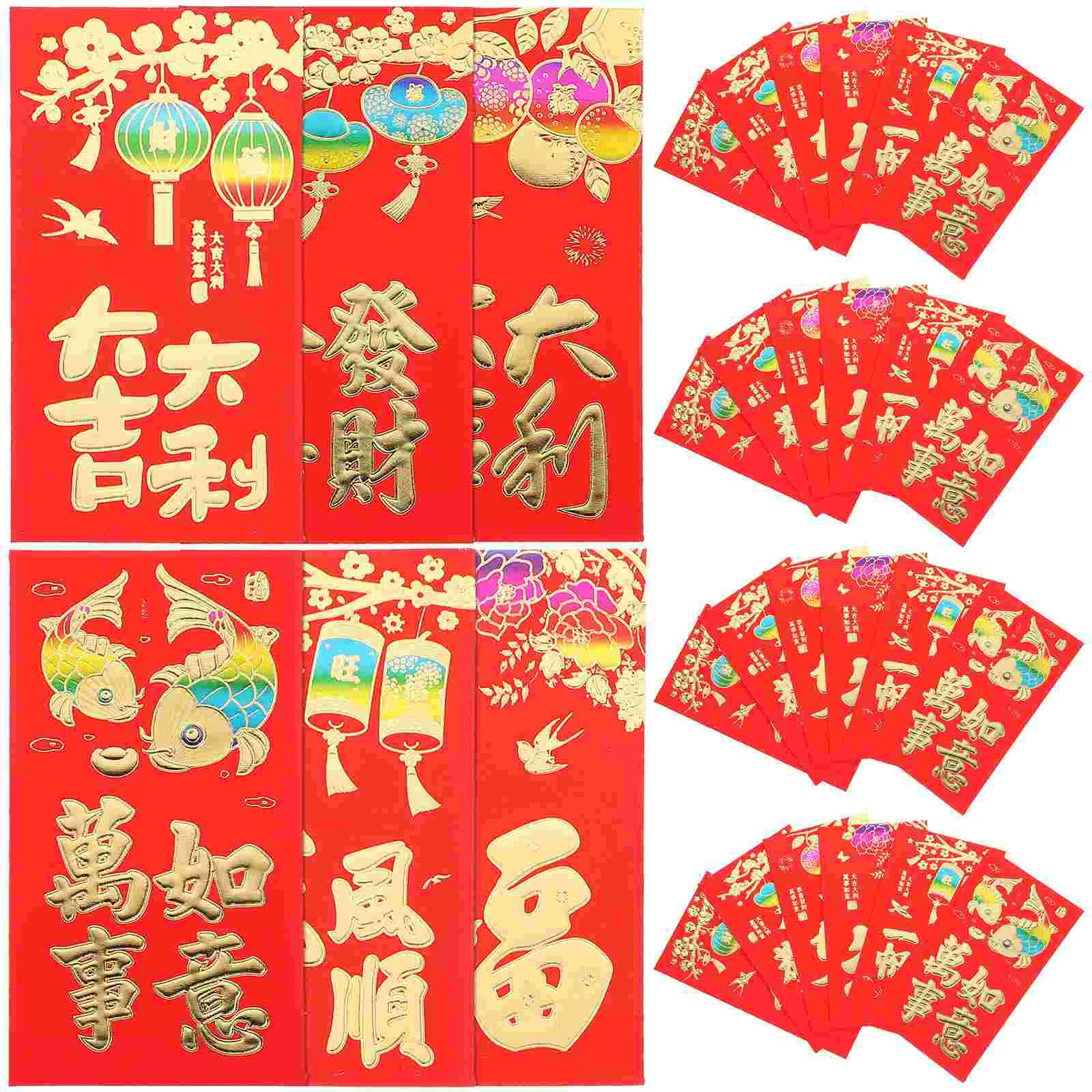 

30 Pcs Long Red Envelope Bag Money Delicate Hong Bao New Year Pocket Chinese Style Gift Gifts The