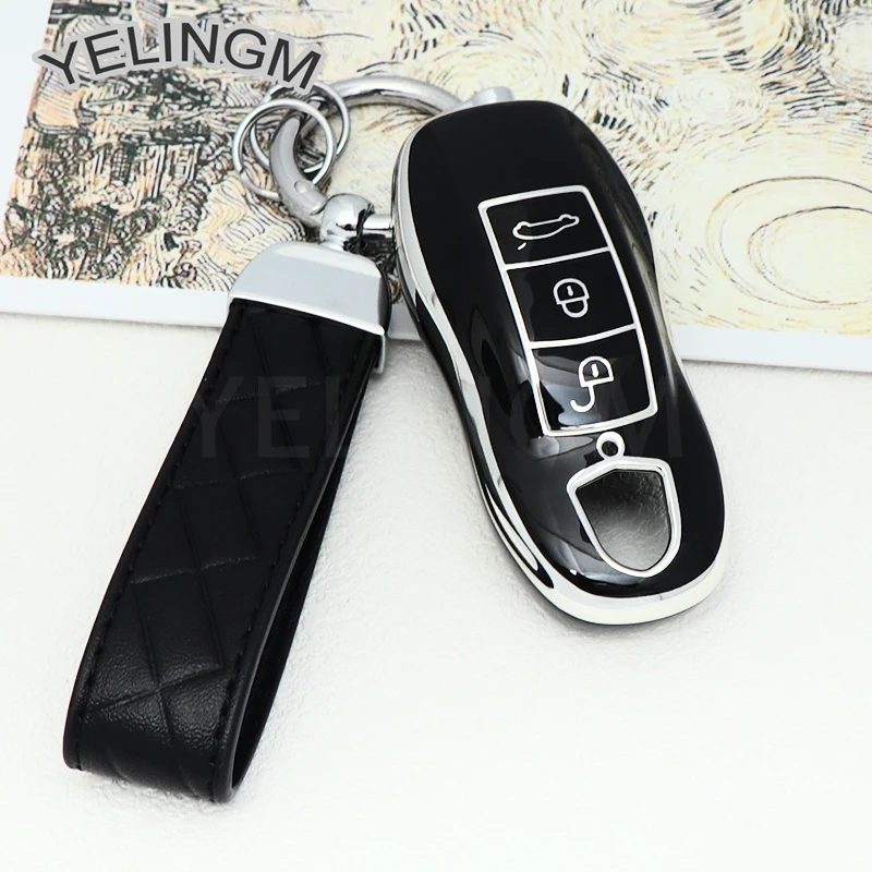 TPU Car Key Case Cover For Porsche Panamera Macan Cayenne Cayman Boxster 911 9ya 971 Smart Protection Shell Remote Key Cover