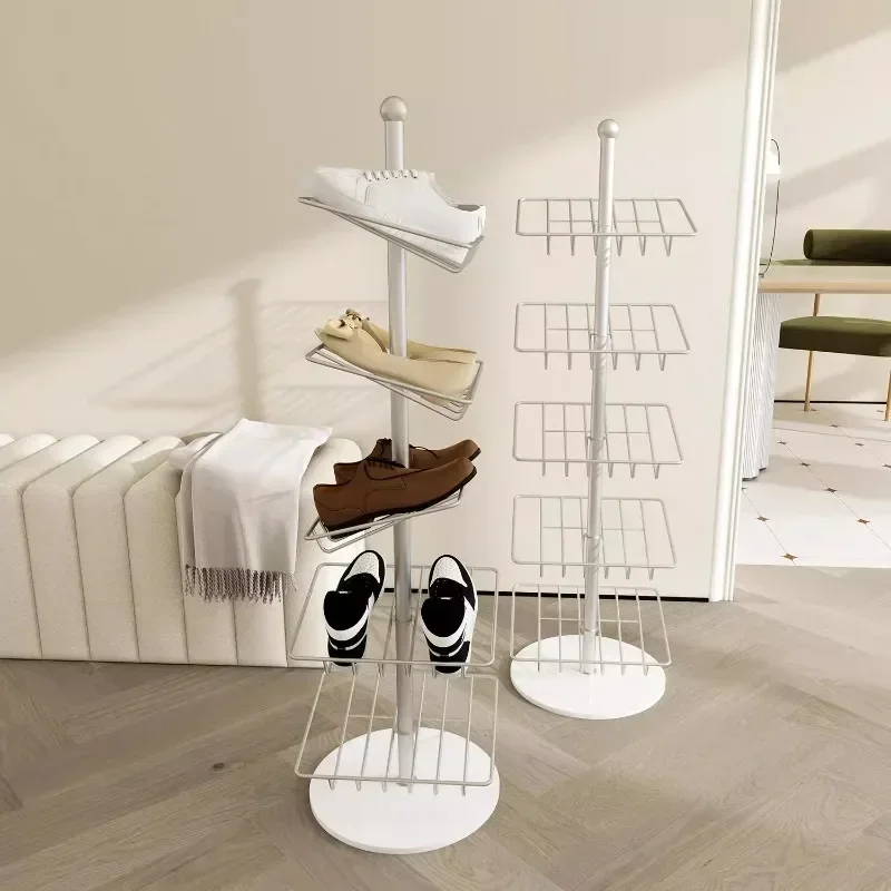 Multi-Tier Narrow Entryway Shoe Organizer Minimalist Modern Shoe Shelf With Slanted Design Space-Saving Slippers Rack Furniture