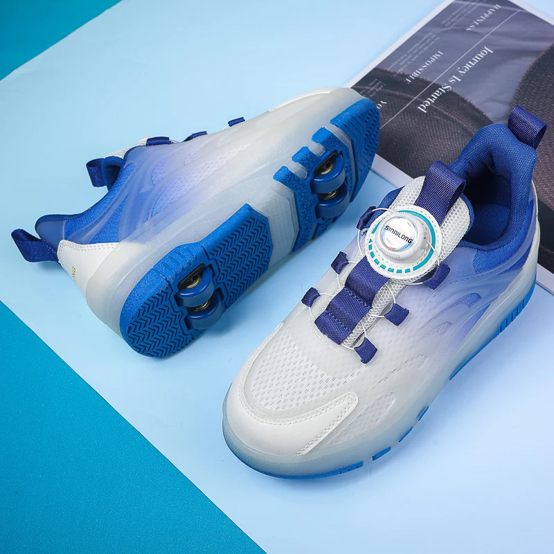 

Girls' Kids' 2-Way Heelys: Cute Wing Design, Mesh Roller Shoes with Colorful Light-Up Function