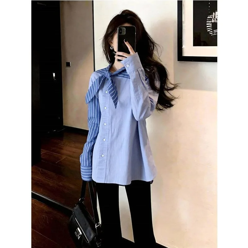 This Is Unique Beautiful Super Good-looking Top for Women It Features French Design Niche and Fashionable Style and Long Sleeve