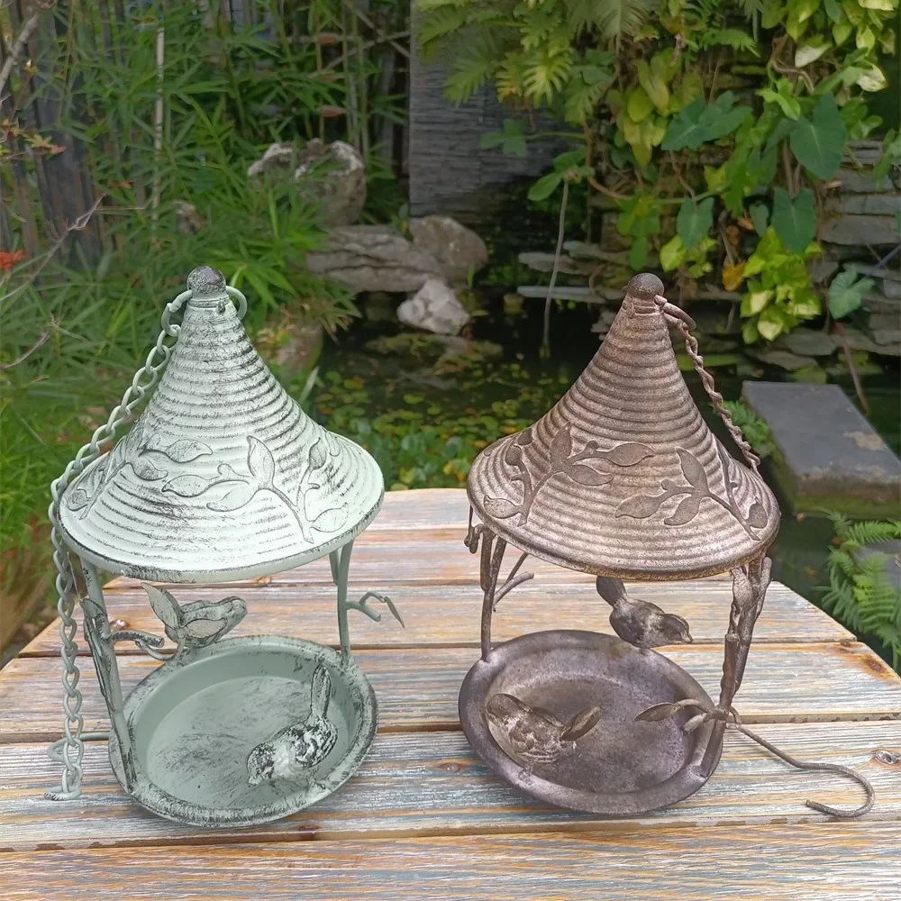 Wrought iron bird feeder villa courtyard decoration hanging parts famous balcony garden gardening groceries