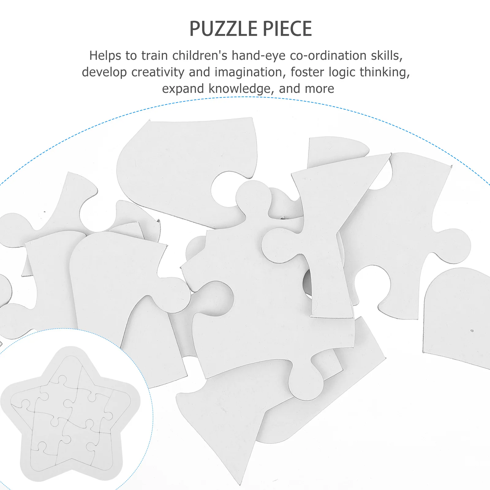 

4 Sets Blank Coloring Puzzle Paper Board For Kids Diy Drawing Painting Craft Blank Puzzle Pieces Compatible With Oil Watercolor