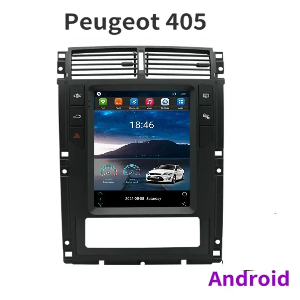 For Tesla Style 2 Din Android 13 Car Radio For Peugeot 405 Multimedia Video Player GPS Stereo Carplay DSP Camera RDS