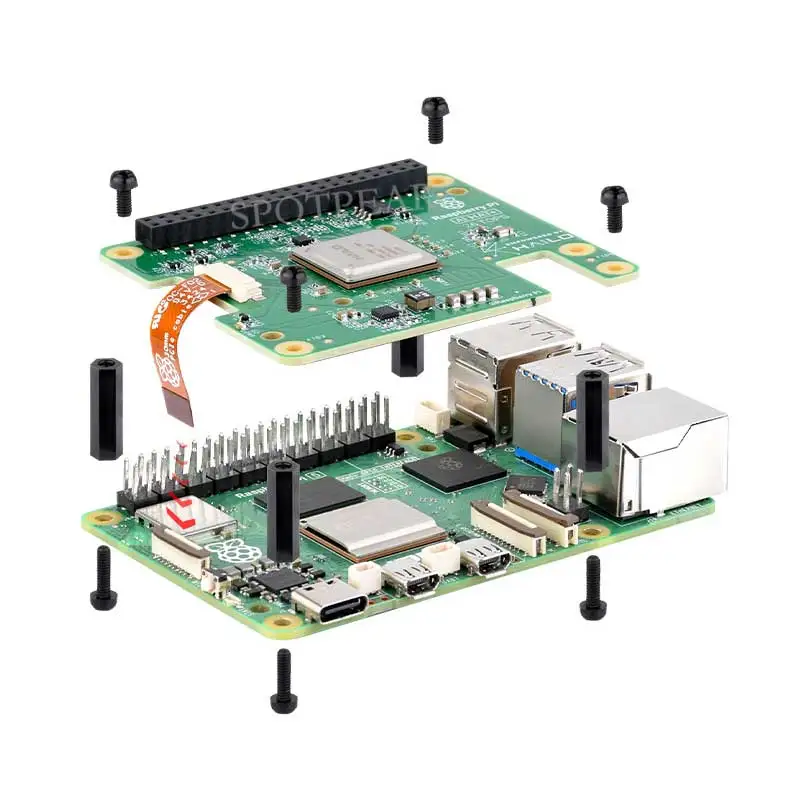 Raspberry Pi AI HAT+ Originale ufficiale ad alte prestazioni Hailo-8/8L 13/26Tops per Pi5 PCIe M.2 Gen3