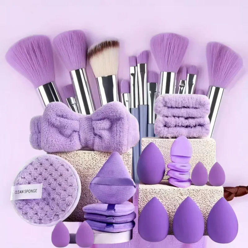 13 pçs pincéis de maquiagem conjunto sombra fundação iluminador blush corretivo feminino macio beleza puff beleza esponjas polegar puff