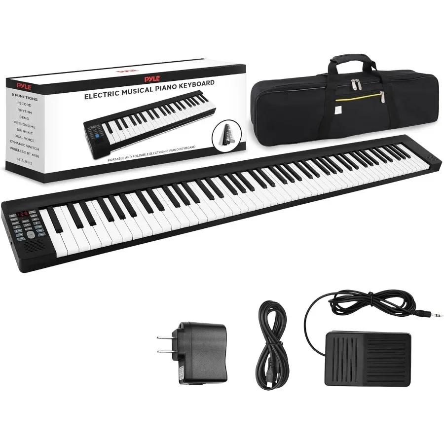 Pyle 88-Key Electric Piano Keyboard with Bluetooth & Built-In Speakers