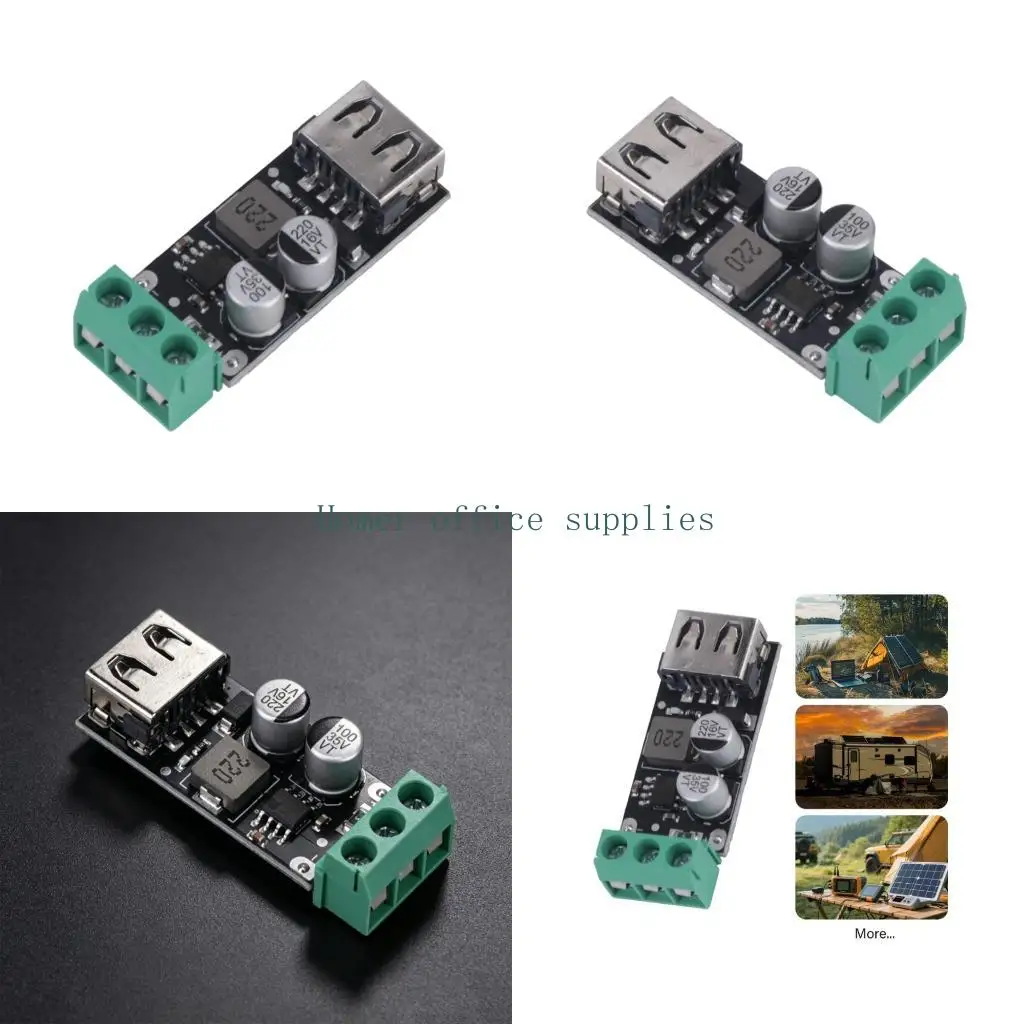 K43B 18W USB Charger Board with USB-A Output, 2-Pin Wire Input, and Small Board Layout for Vehicle Wiring Projects, Repair Work,