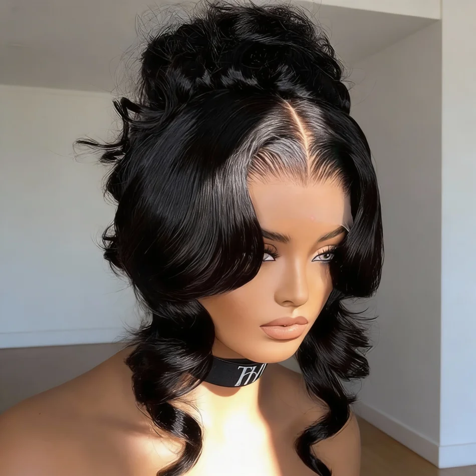 

Body Wave 13x4 HD Lace Frontal Human Hair Wigs Pre Plucked Transparent Glueless Brazilian Natural Black Human Hair Wig For Women