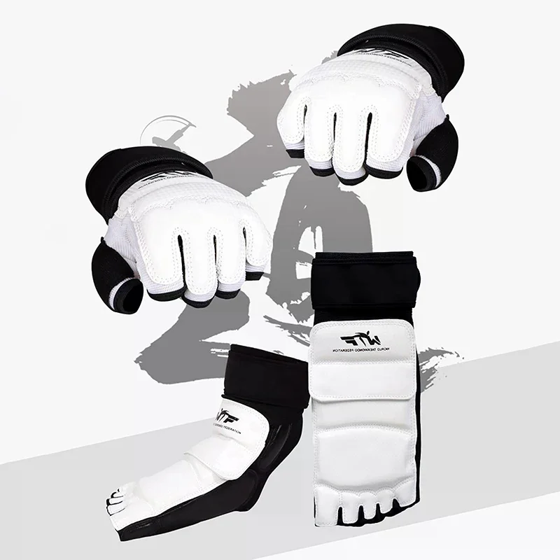 Guantes de Piel para Taekwondo, Protector de Tobillo para Karate, Equipo de Protección, Protector de Pies para Boxeo, Artes Marciales, Calcetines para Adultos y Niños