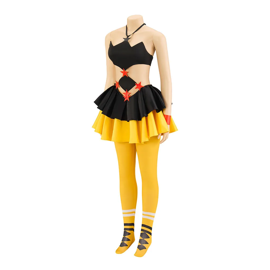 Mimete Cosplay Costume Lady Mimi Hanyu Yellow Tutu Dress With Stockings Halloween Carnival Disguise Outfits