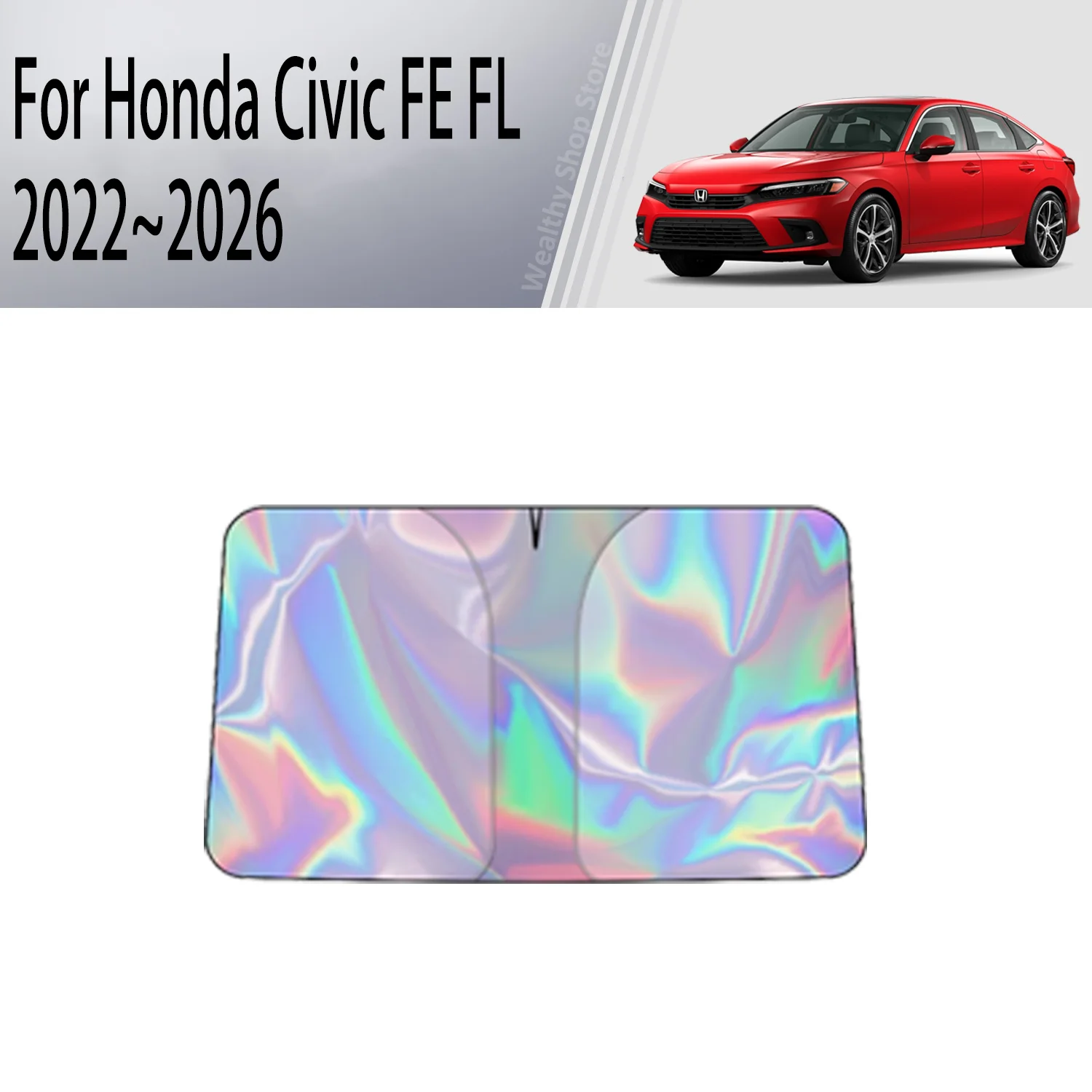 Car Sun Visor For Honda Civic FE FL 2022~2026 MK11 Auto Front Windshield Sunshade Heat Insulation Summer Cooling Accessories