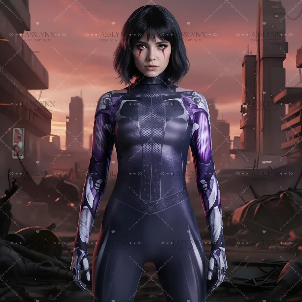 Alita Battle Angel Rosa Salazar Costumes Alita Cosplay Suit Cyberpunk Jumpsuit Halloween Party Performance Tight Catsuit view 5