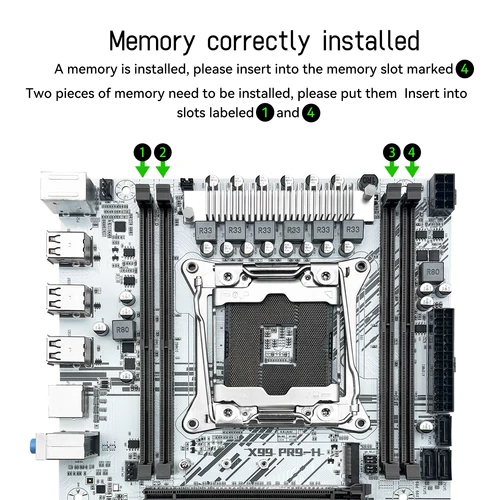 Imagen 2 del producto Combo de placa base MACHINIST White X99 PR9-H Intel Xeon E5 2630 V4 LGA 2011-3 CPU DDR4 16GB RAM NVME m.2 Juego de kit opcional