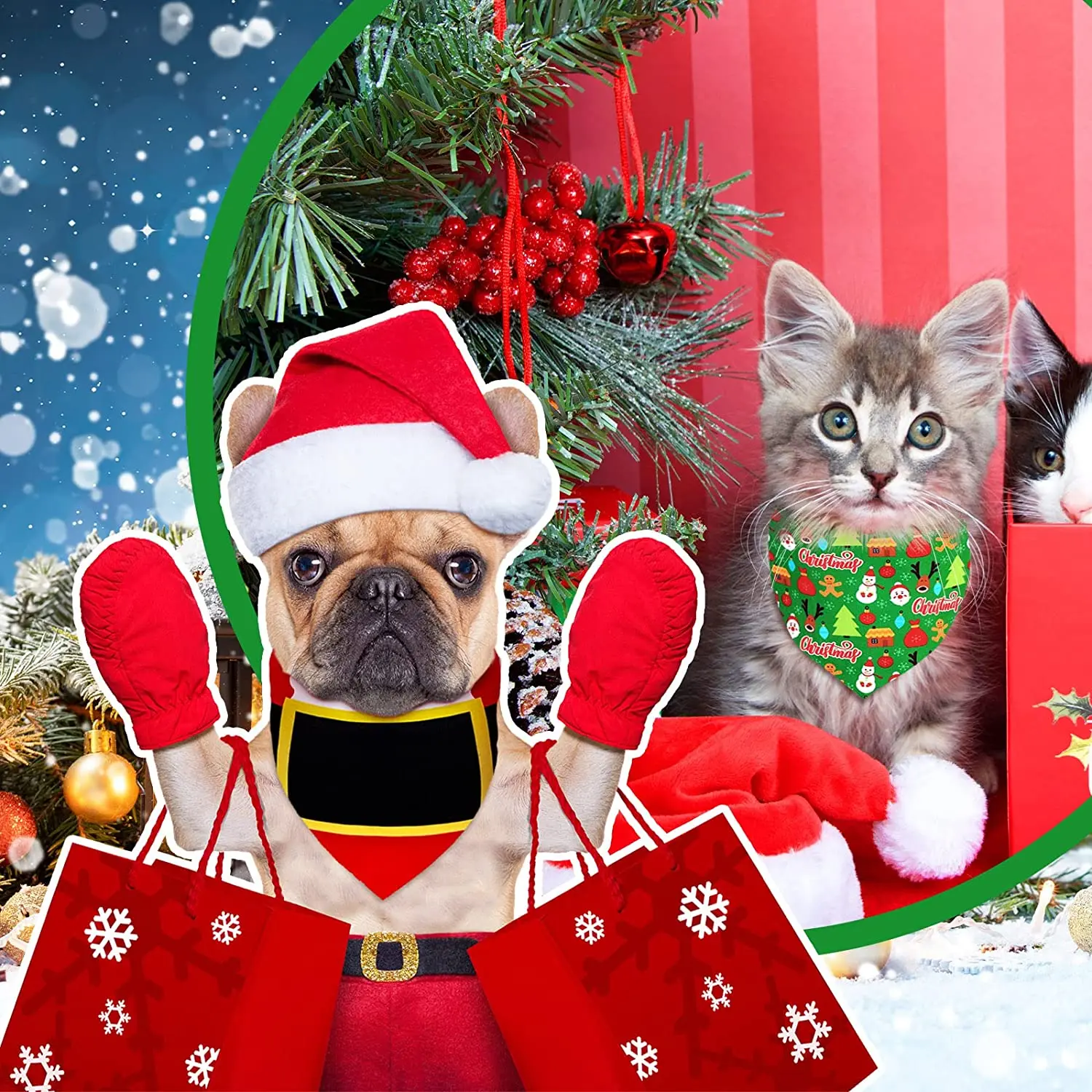 30er-Pack Weihnachts-Hunde-Bandana für Herbst, Thanksgiving, Haustiere, Schal, Dreieckslätzchen, Halloween-Haustier-Bandanas für kleine, mittelgroße und große Hunde – Detail 4