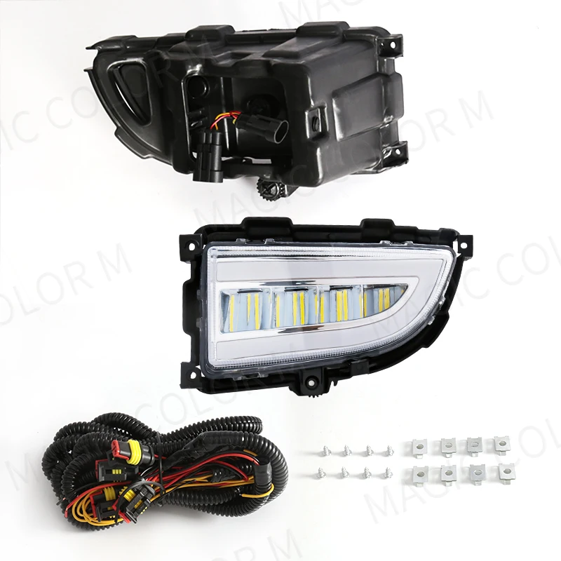 For Mitsubishi Lancer 2004 2005 2006 DRL Daytime Running Light White Yellow Turn Signal LED Fog Lamp Headlights Waterproof 12V