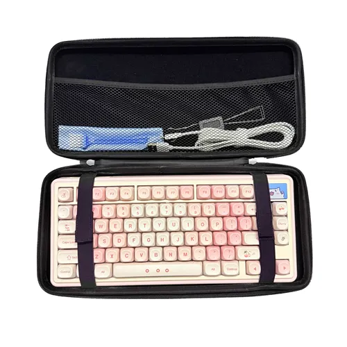 Imagen 2 del producto Bolsa de almacenamiento para teclado 60/68/75/87/108, estuche rígido, caja protectora gris a prueba de polvo, 60% 75% TKL 96% 100%, teclado mecánico con diseño