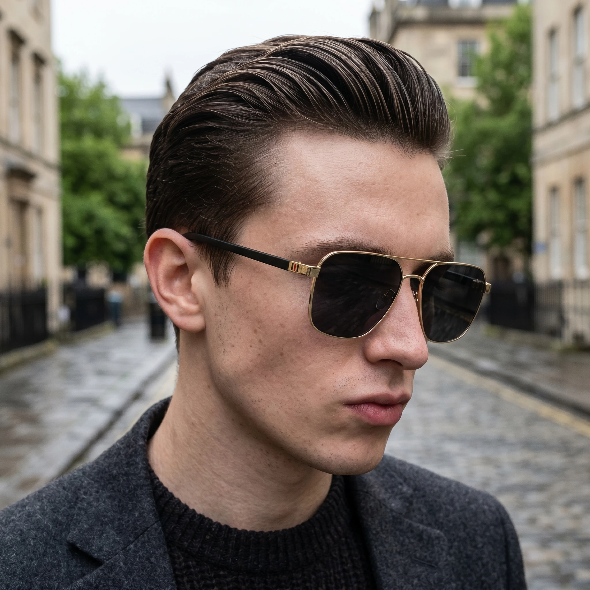 Classic Square Aviator Sunglasses Men Women Vintage Metal Frame Sun Glasses Luxury Business Driving Eyewear Shades