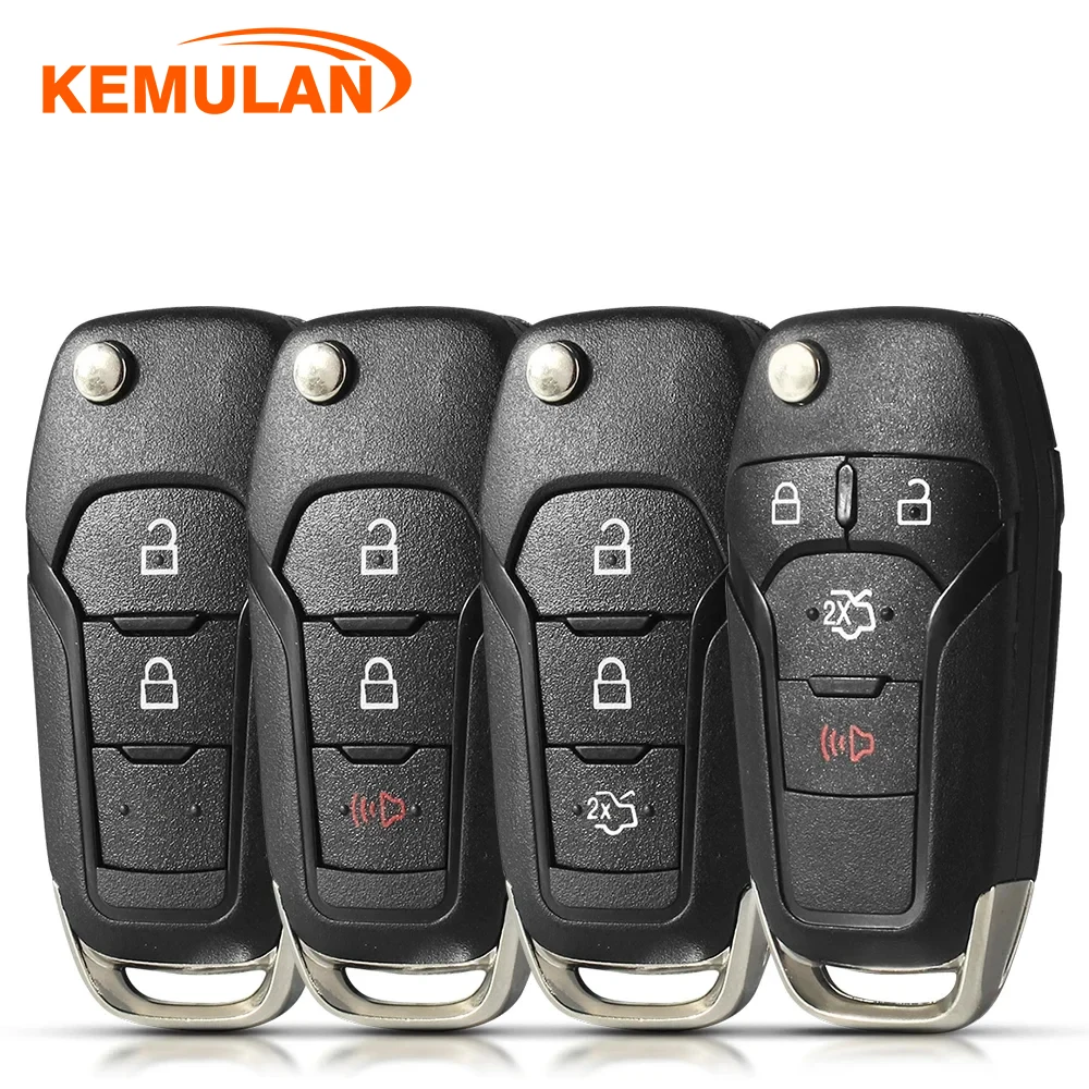 KEMULAN Autoschlüsselhülle für Ford F150 F250 F350 Explorer Ranger KA Fiesta Mondeo Focus Everest Edge Kuga Escort HU101 Blade