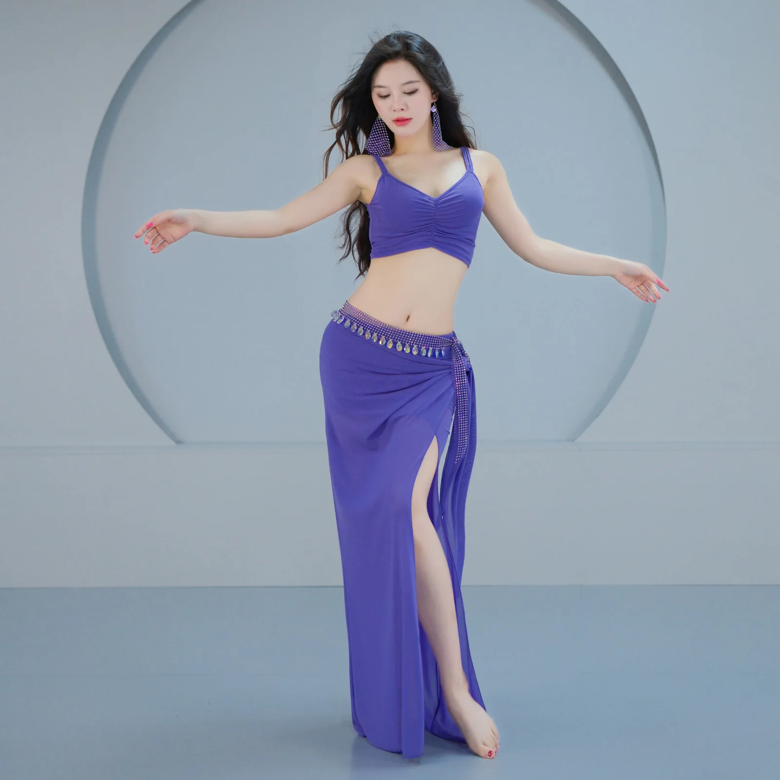 

Сексуальный костюм для танца живота, женская одежда для тренировок, сексуальный топ-майка, сетчатый костюм для выступлений, одежда для танца живота для девушек.