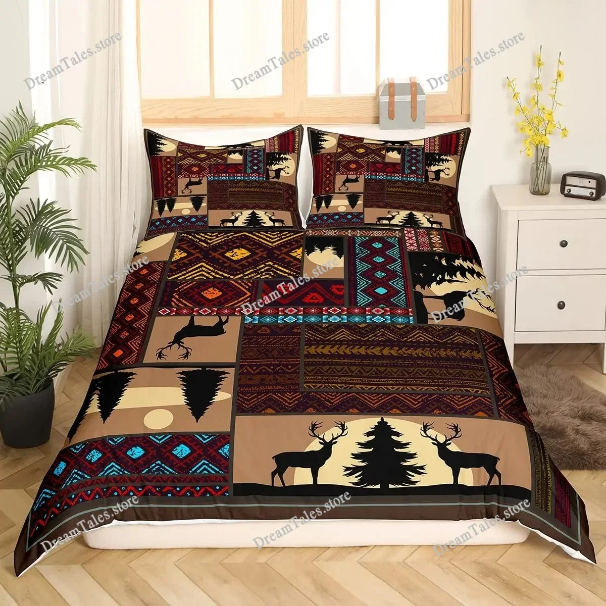 

Merry Christmas Comforter Cover Queen King Size Christmas Tree Duvet Cover Pine Tree Bedding Set Xmas Ornament Duvet Cover Set