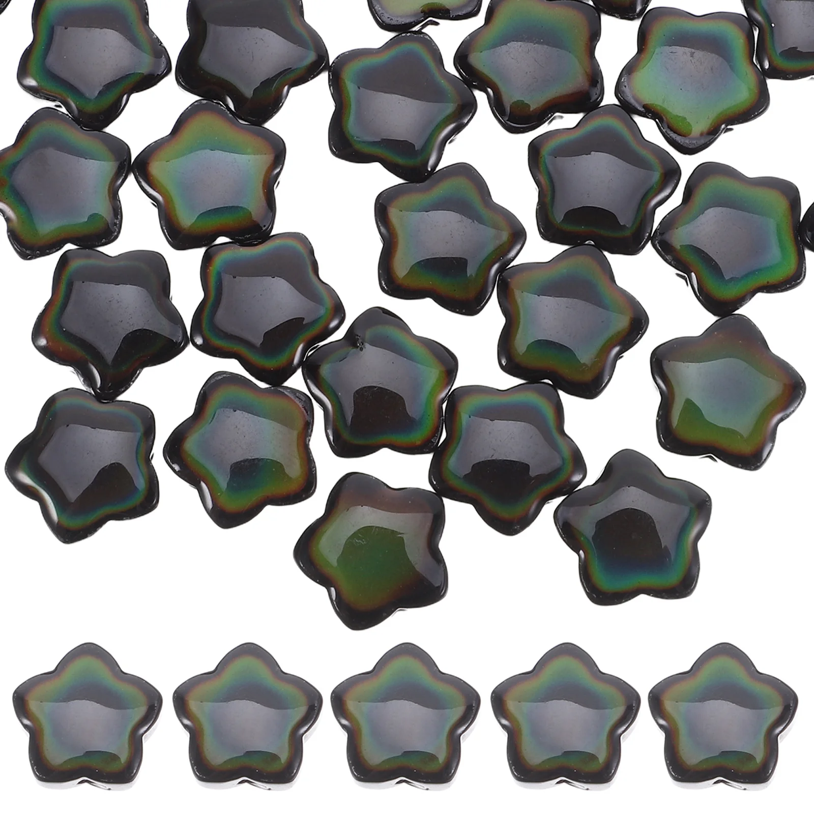 

30Pcs Color Change Glass Star Spacer Beads Large Hole Beads for DIY Bracelet Necklace Jewelry Making Supplies Bracelet Spacers