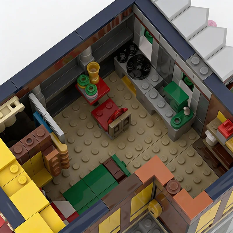 Set di Costruzioni da 1051 Pezzi, Casa del Commerciante Medievale MOC, Blocchi Modulari Personalizzabili, Giocattolo Tecnologico Popolare Fai-da-Te, Regalo per Festival