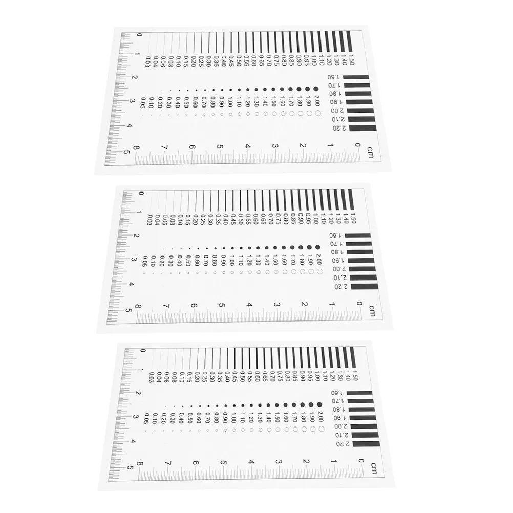 3Pcs Precision Film Ruler Crack Width Measurement Tool for Surface Scratches Spots Defects on Plastic Concrete Structures