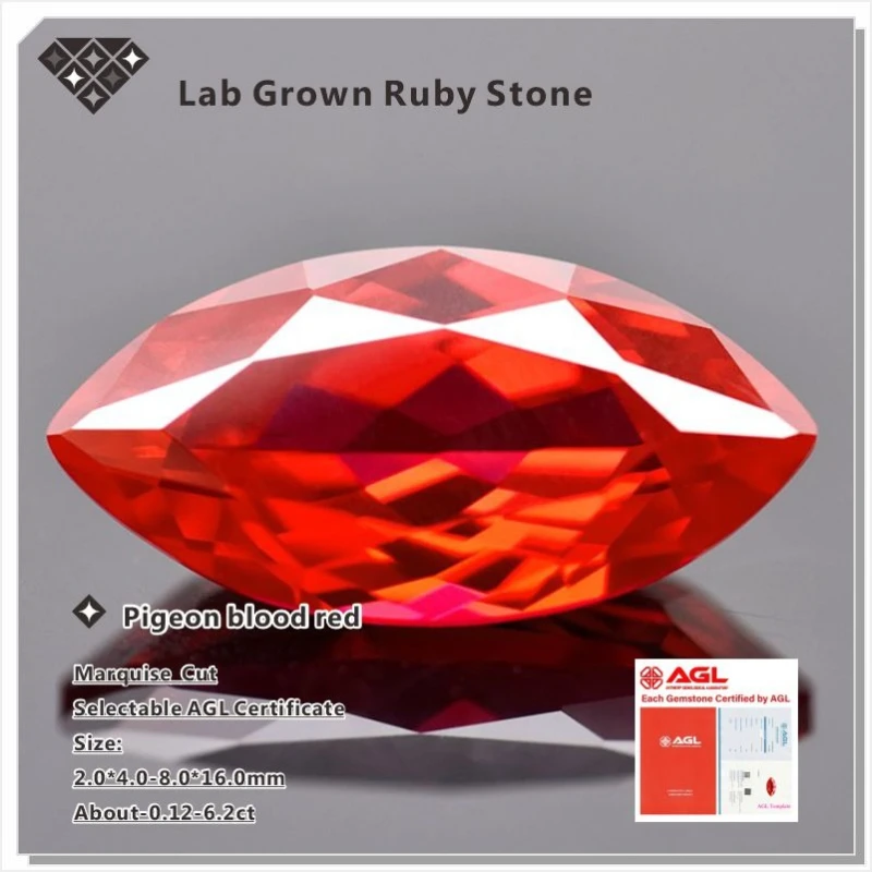 Lab Grown Ruby Pigeon Blood Red Multiple Cuts Available Gem Premium For Jewelry Setting&Custom Design Selectable Certificate