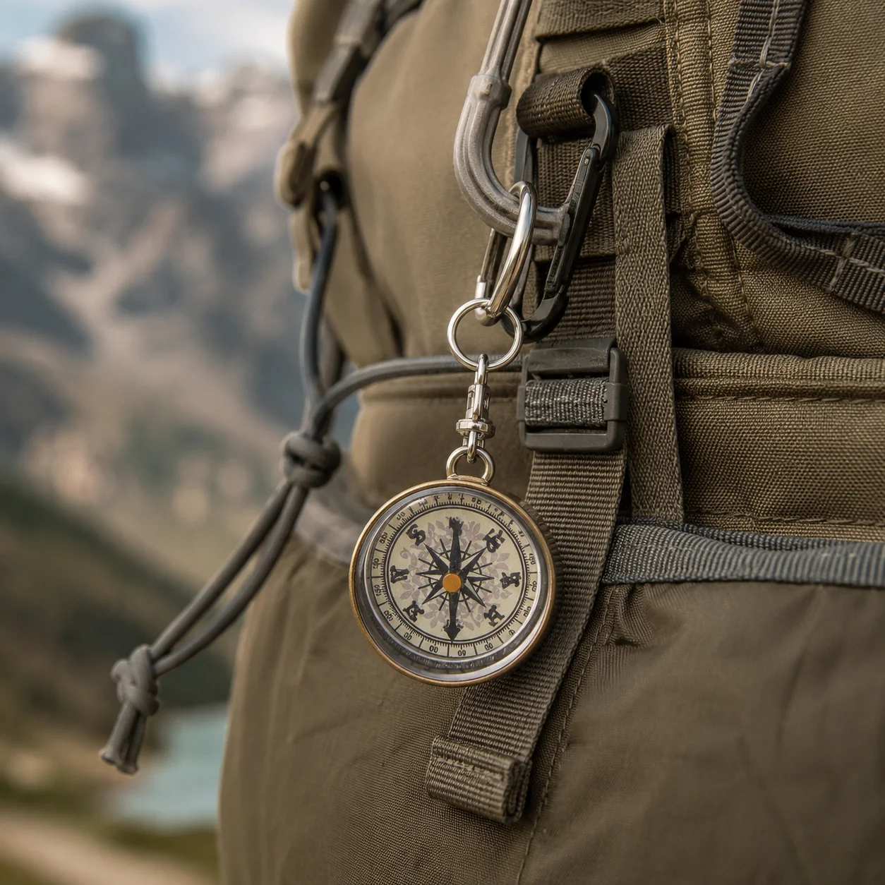 PCS Vintage Climbing Equipment Pendant Navigation Tools Portable Keychain Camping Compass Mini Compass Key Ring Pocket Compass