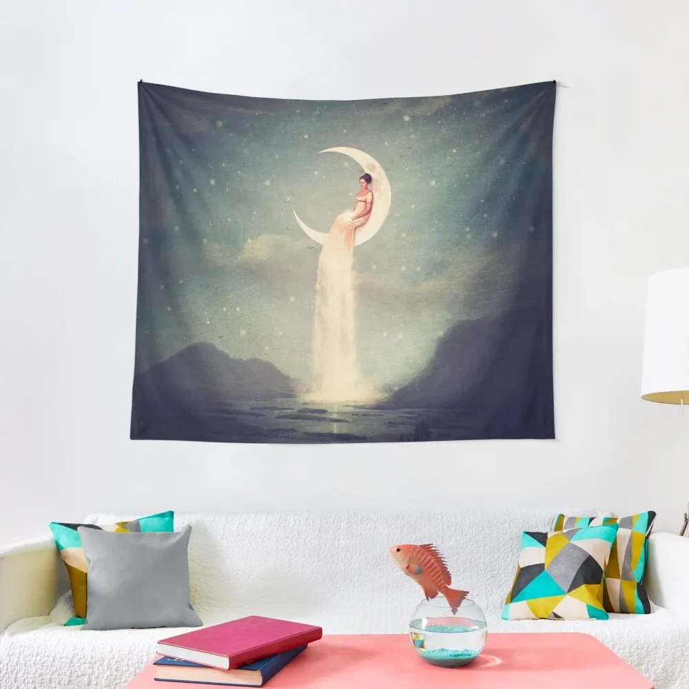 

Moon River Lady Tapestry Cute Room Things Decor Home Decoration Bedroom Tapestry