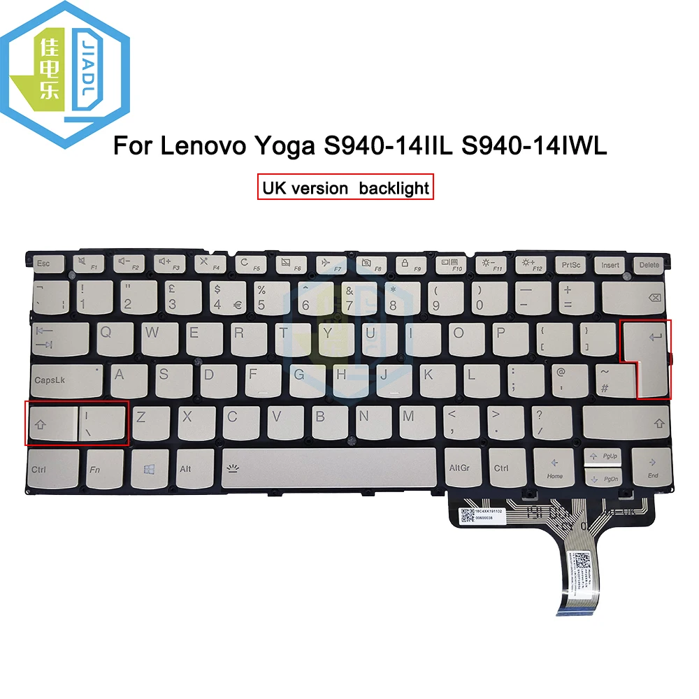 

New UK Backlit Keyboard For Lenovo Yoga S940-14IIL S940-14IWL PP2SXB-UK SN20T10950 Replacement keyboards