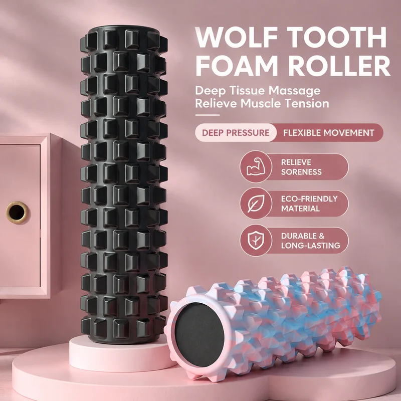 New Spiky Foam Roller Muscle Massage Roller For Deep Tissue Relief Yoga Column Fascia Roller For Leg Fitness Workout Gift
