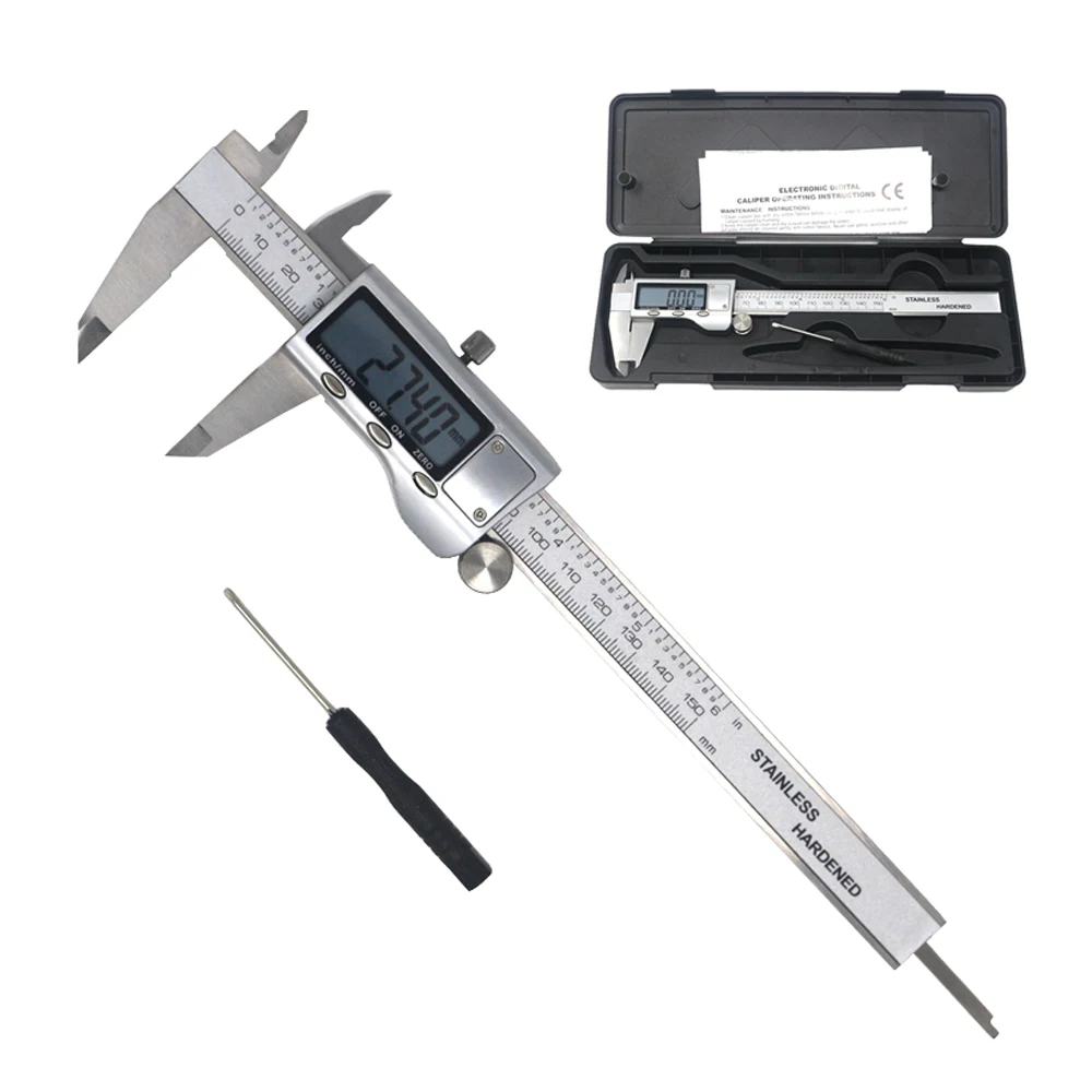 Digital Vernier Caliper Stainless Steel Caliper 150/200/300mm 0.01mm Digital Display Electronic Ruler Length Measuring Diy Tool