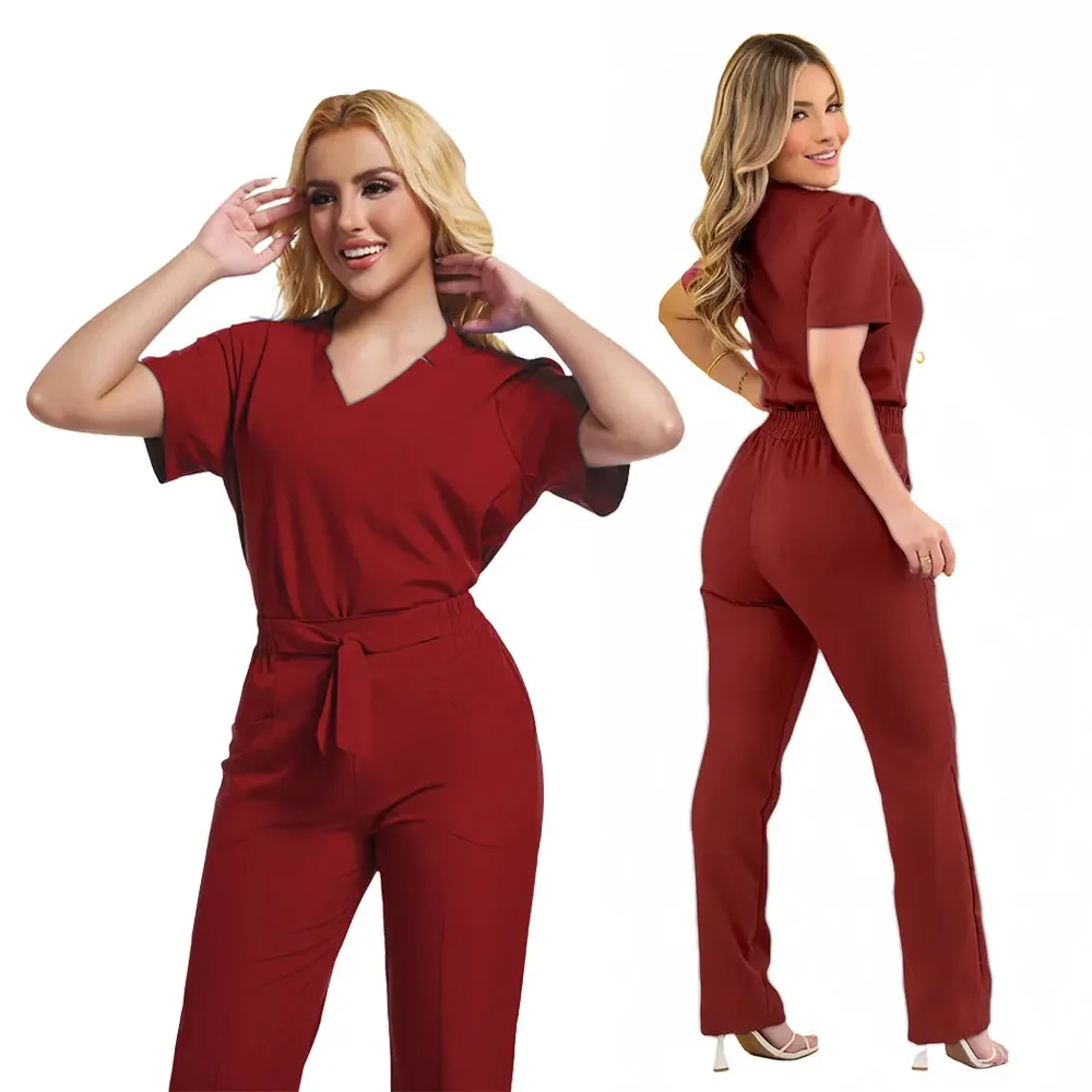 New Style V Neck Medical Scrubs Uniform New Doctor and Nurse Uniform Durable Dental Pediatric Quick-Dry Healthcare services Set