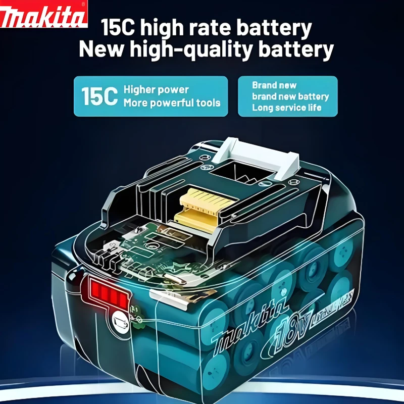 لماكيتا بطارية 18 فولت 6.0Ah 18650 بطارية ليثيوم بديلة لماكيتا متوافق مع بطارية BL1830 BL1850